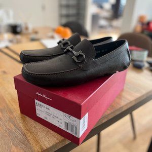 FERRAGAMO Men's Parigi Gancini Leather Drivers
